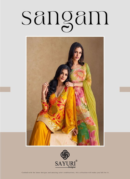 Sangam By Sayuri Chinon Silk Sharara Readymade Suits Wholesale Shop In Surat